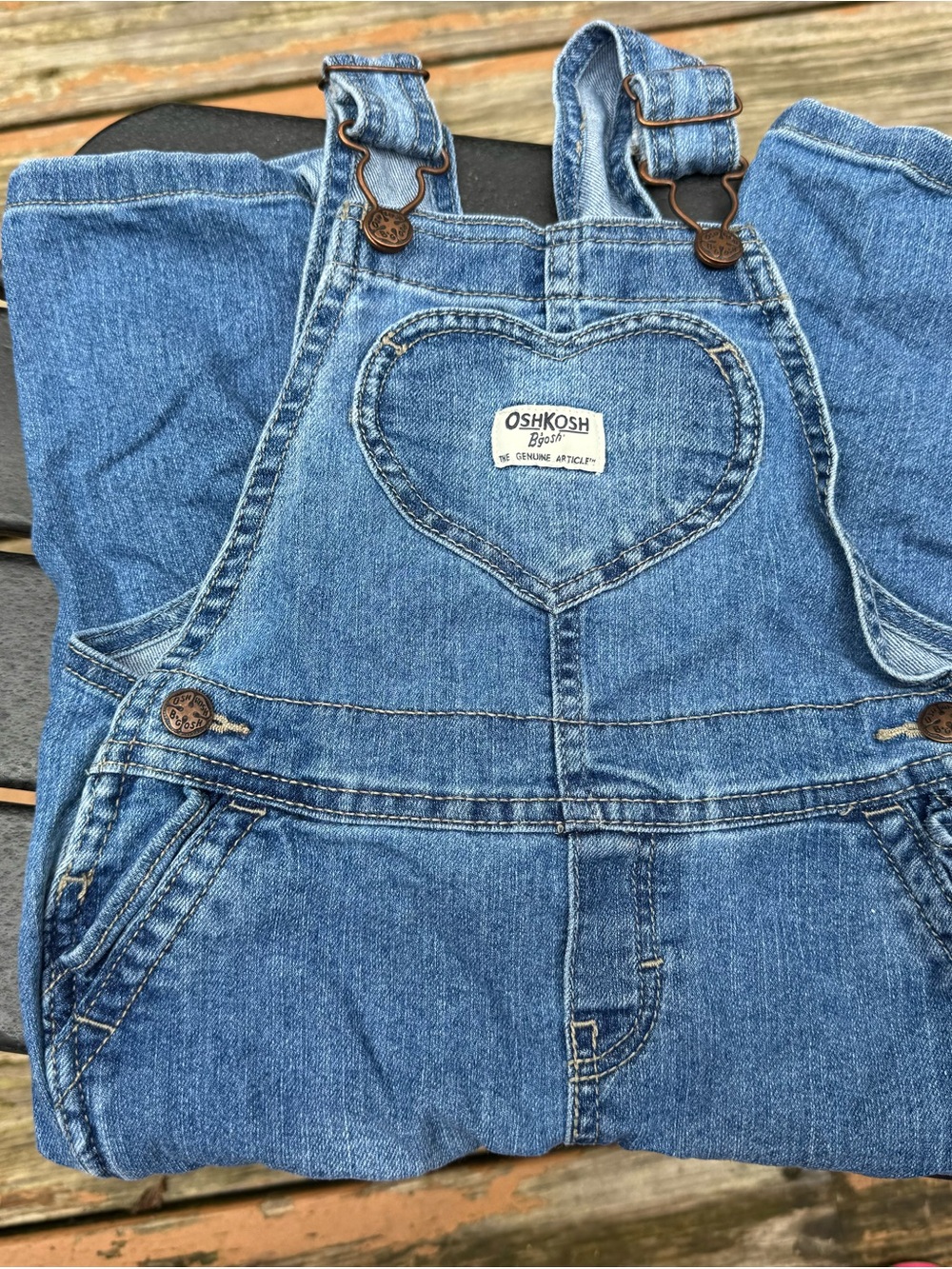 OshKosh B'gosh Denim Heart-Front Overalls